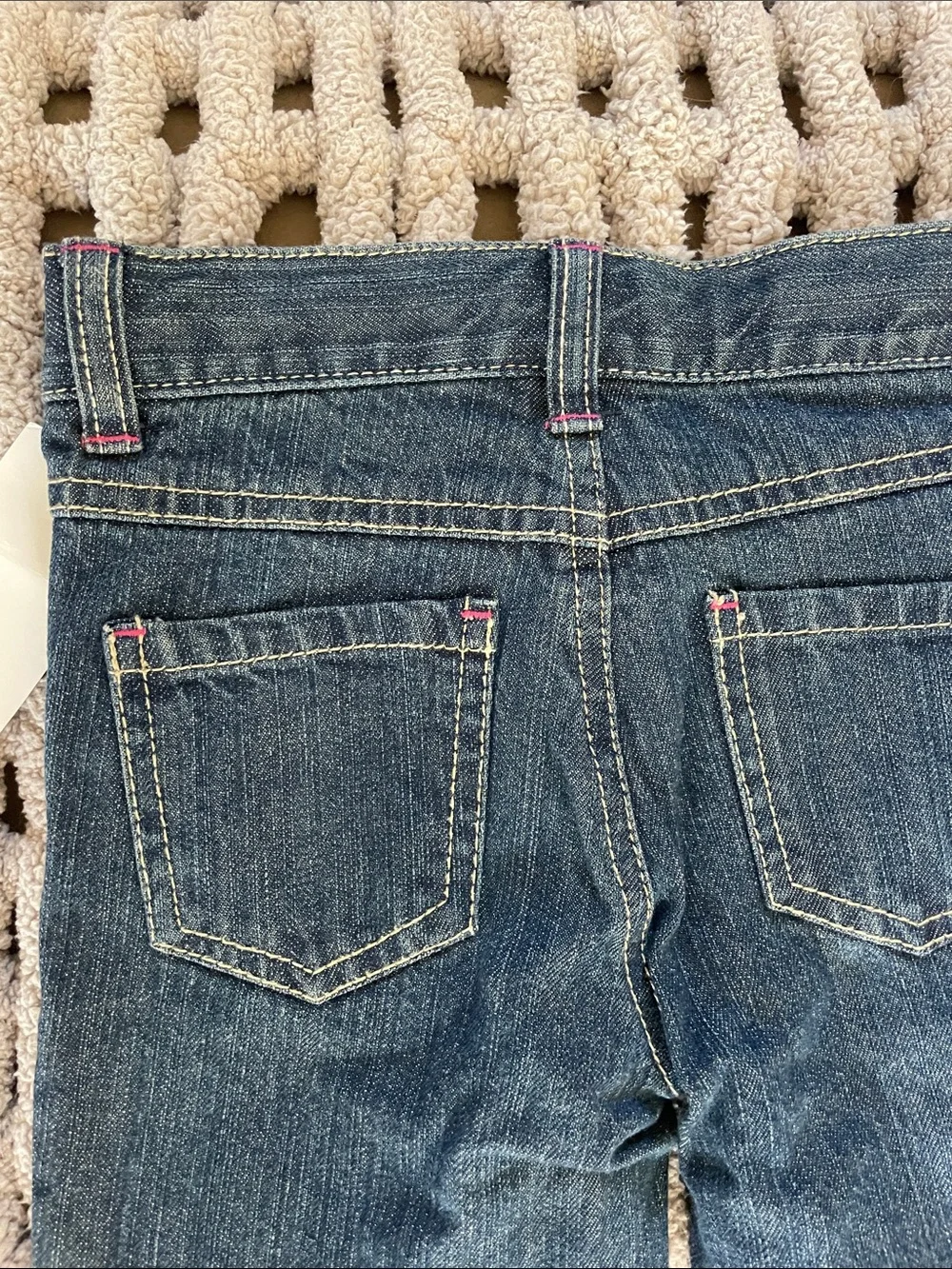 Gymboree Dark Blue Flare Jeans with Colorful Button Accents